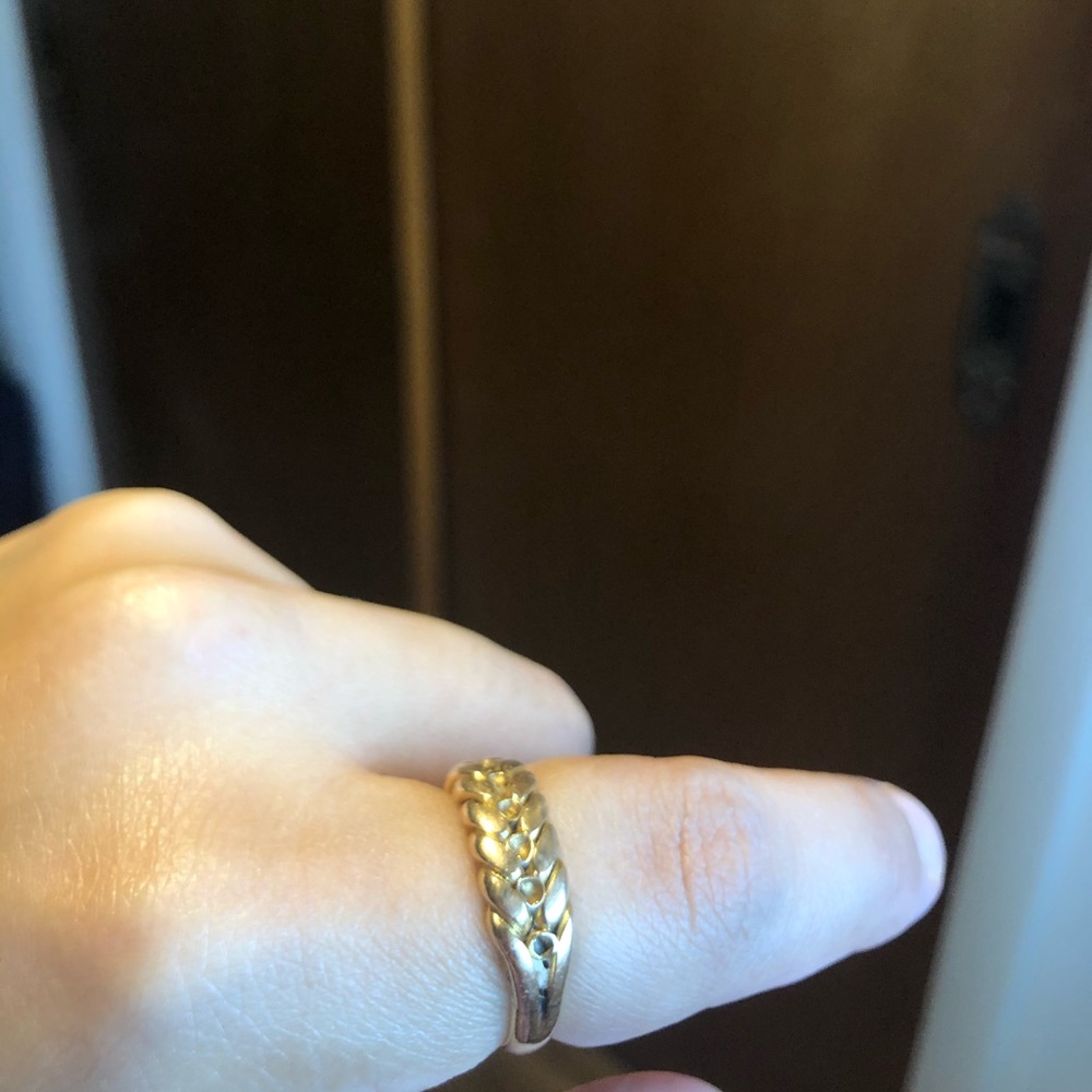 Heavy Solid 18k Braided Gold Ring - image 3